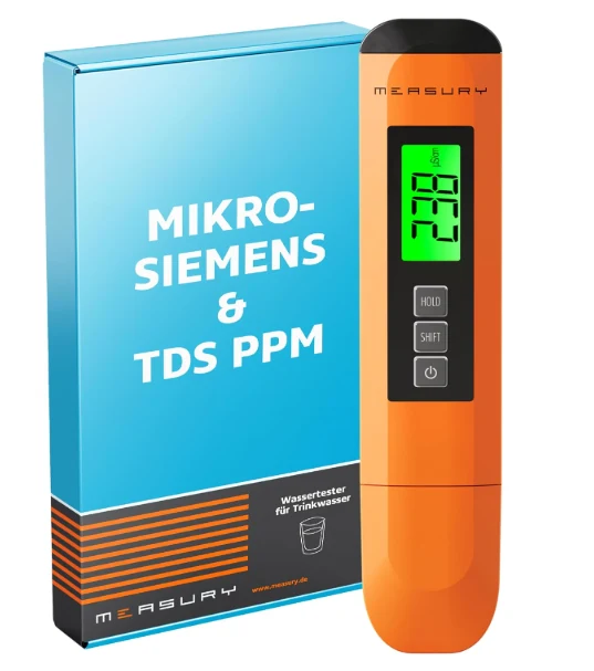 Orangefarbenes Measury TDS- und Leitwertmessgerät