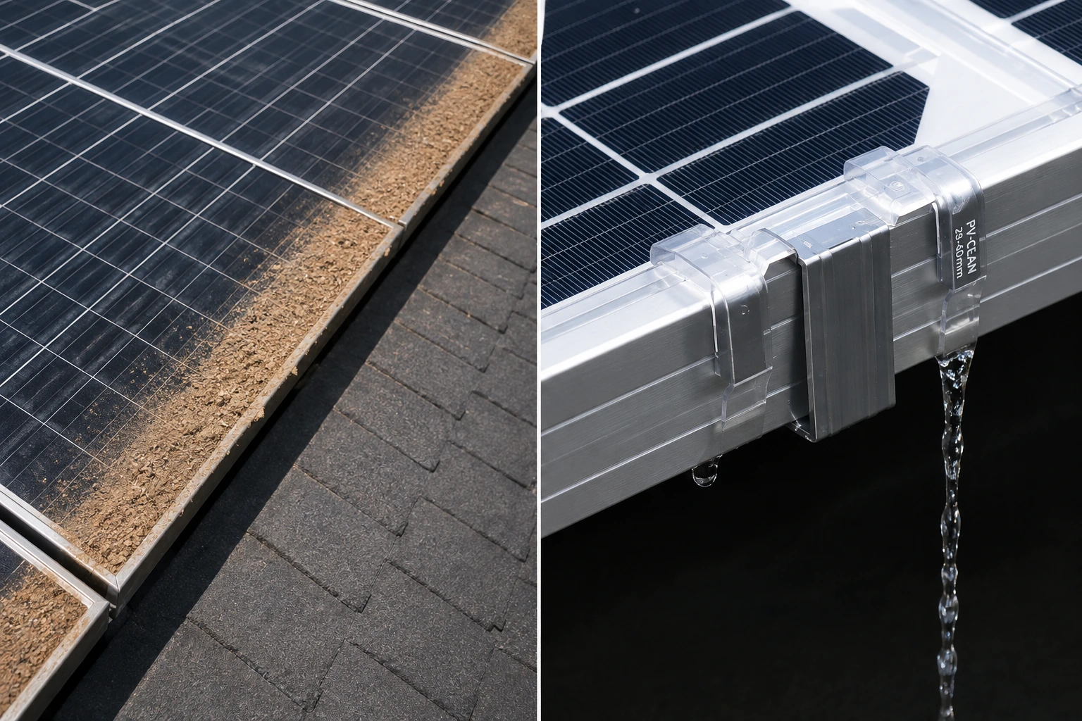 Wasserablaufclips für gerahmte Photovoltaikmodule